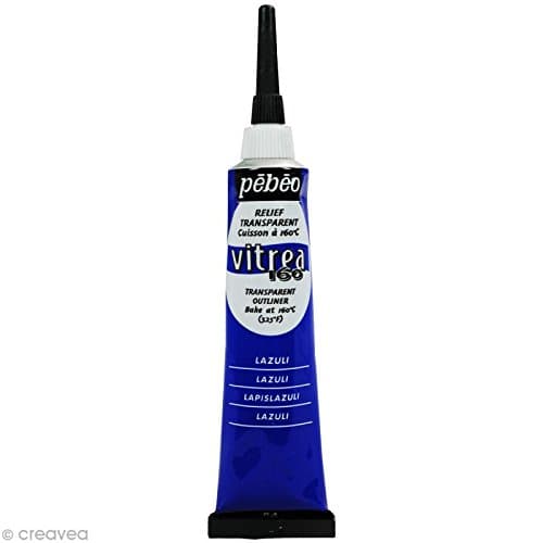 Pebeo Vitrea 160, Glass Paint Outliner, Lazuli,20 ml Tube ,114064
