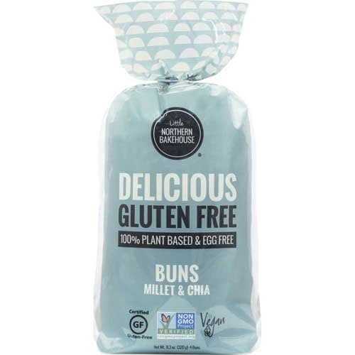 Little Northern Bakehouse Millet and Chia Gluten Free Hamburger Bun, 11 Ounce -- 6 per case.