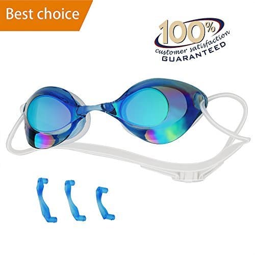 Swim Goggles Goggles Adult Swimming No Leaking Anti Fog UV Protection Triathlon Mirrored Racing Goggles for Adult Men Women Youth