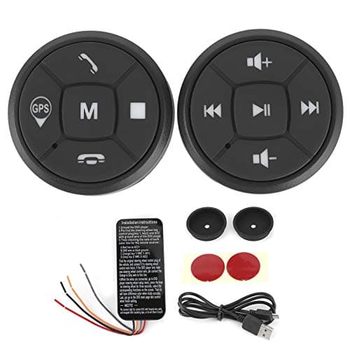 Car Steering Wheel Remote Control GPS DVD Wireless Control Button Steering Wheel Control Volume Switch Bluetooth Wireless GPS Replacement for iOS/