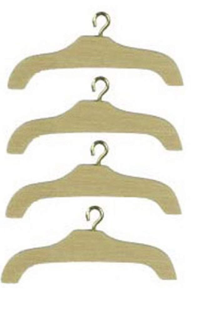 Dolls House 4 Wooden Coat Hangers Shop Store Bedroom Wardrobe Accessory