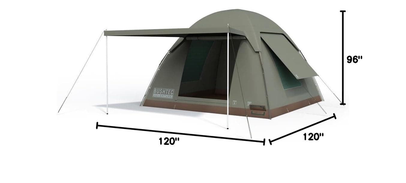 Alpha Kilo 4000 Canvas 6 Person Bow Tent, Camping Tent and Outfitter Tent with Waterproof and fire Retardant Ripstop Canvas.