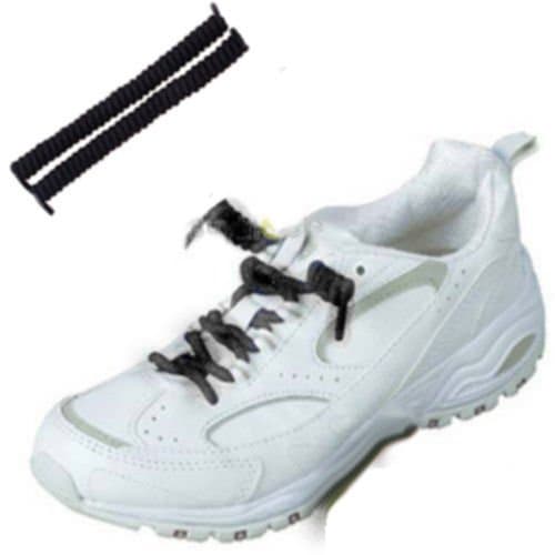 No Tie Shoelaces Twisting Coiled Curly Shoe Laces Shoelaces (Converts Your Shoes into Slip On Shoes) (Black)