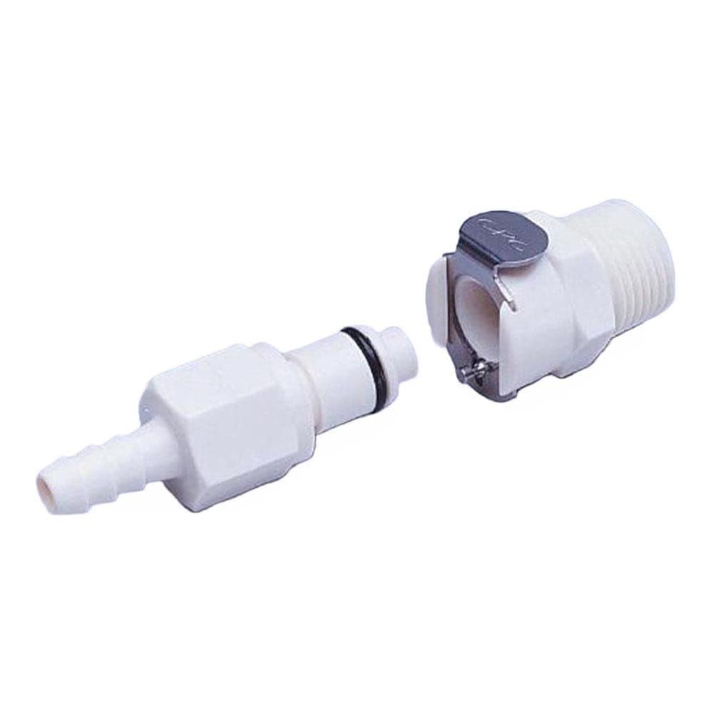 Konstance Pneumatics PLC 220 06 Quick Coupling for Plastic Tubing, 1/4" Flow: 3/8" Tube ID, 1" Height, 1" Wide, 1.35" Length, Acetal, White