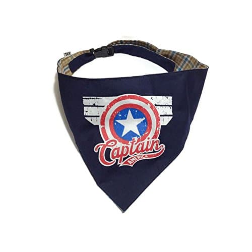 iDog and iCat Captain America Bandana Scarf Pet Dog Collar (XXL (45-55cm.)