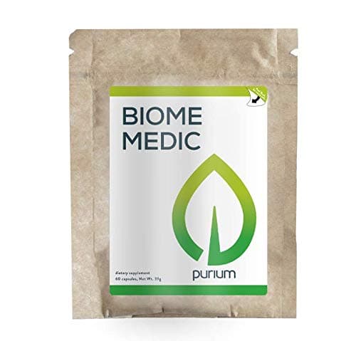 PuriumBiome Medic - 60 Vegan Capsules - Gut Health Support Supplement, Removes GMO Toxins, Supports Good Bacteria, Repairs Microbiome - Vegetarian, Gluten Free - 60 Servings