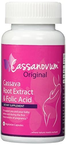 Cassava Root Supplement & Folic Acid, Fertility Supplement for Twins and Healthy Pregnancy (Cassava Root Extract) 800mg capsules. Suitable for vegetarians,60 capsules
