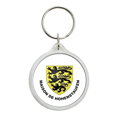 ROUND BLASON ARMORIAL FAMILLE MAISON DE HOHENSTAUFEN ALSACE FRANCE KEYCHAIN