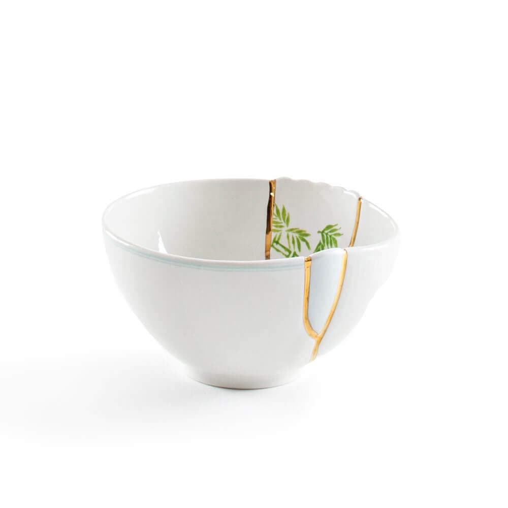 Seletti Kintsugi bowl in porcelain and 24 carat gold mod. 3
