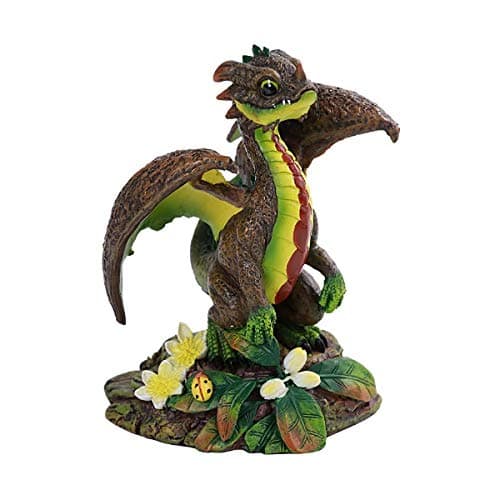 Pacific GiftwarePT Avocado Flower Small Dragon Home Decoration Decorative Resin Figurine