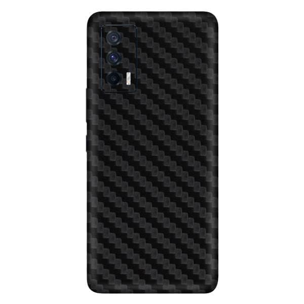 Gadget Gear VIVO IQOO 7 (5G) Vinyl Carbon Fibre Mobile Skin (Only Back Side) - Black Color