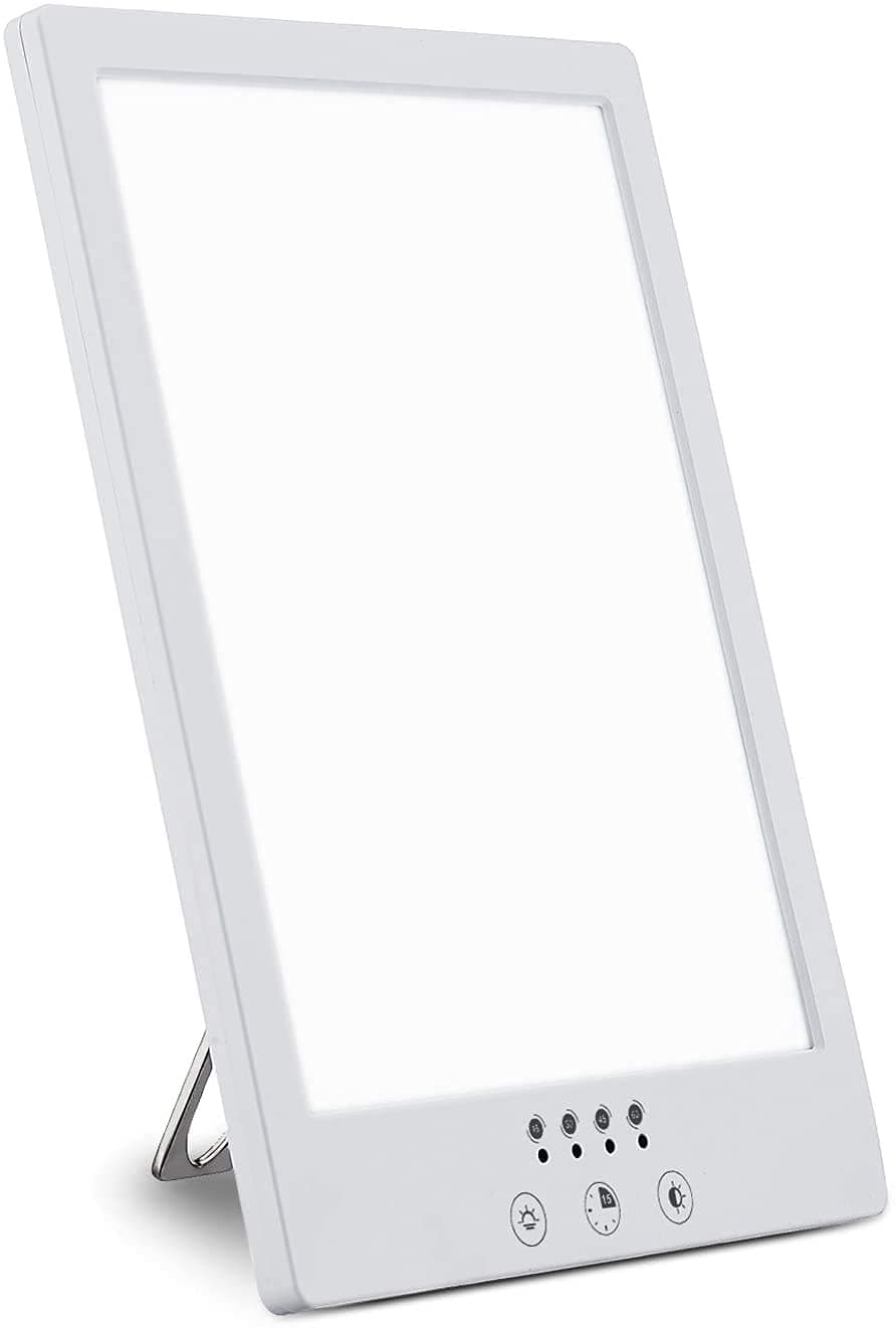 Aogled Daylight Lamp 10000 Lux Natural Sunlight LED Light Box Portable Compact Adjustable Color Temperature,Brightness with Timer,Full Spectrum Led Lamp 10000Lux [Energy Class E]