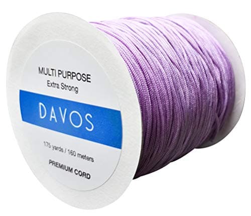 Nylon Braided Cord Thread 1.5mm x 175 Yards for Jewelry Making String Beading Shamballa Necklaces Bracelets Lift Shade Cord Window Blind Arts Crafts DIY Extra Strong (Lilac)