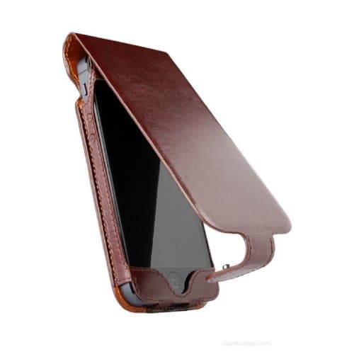 Sena Cases Hampton Flip Leather Case for iPhone 5 - Retail Packaging - Brown