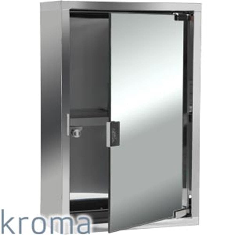 Kroma Stainless Steel Mirror Finished Bathroom Mirror Cabinet (26x12x 39.5cm)