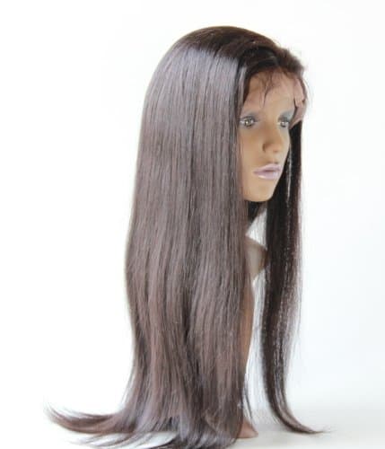 Full Lace Wigs Hand Made 100% Brazilian Virgin Remy Human Hair Natural Straight (22", Natural Color Can be dyed)