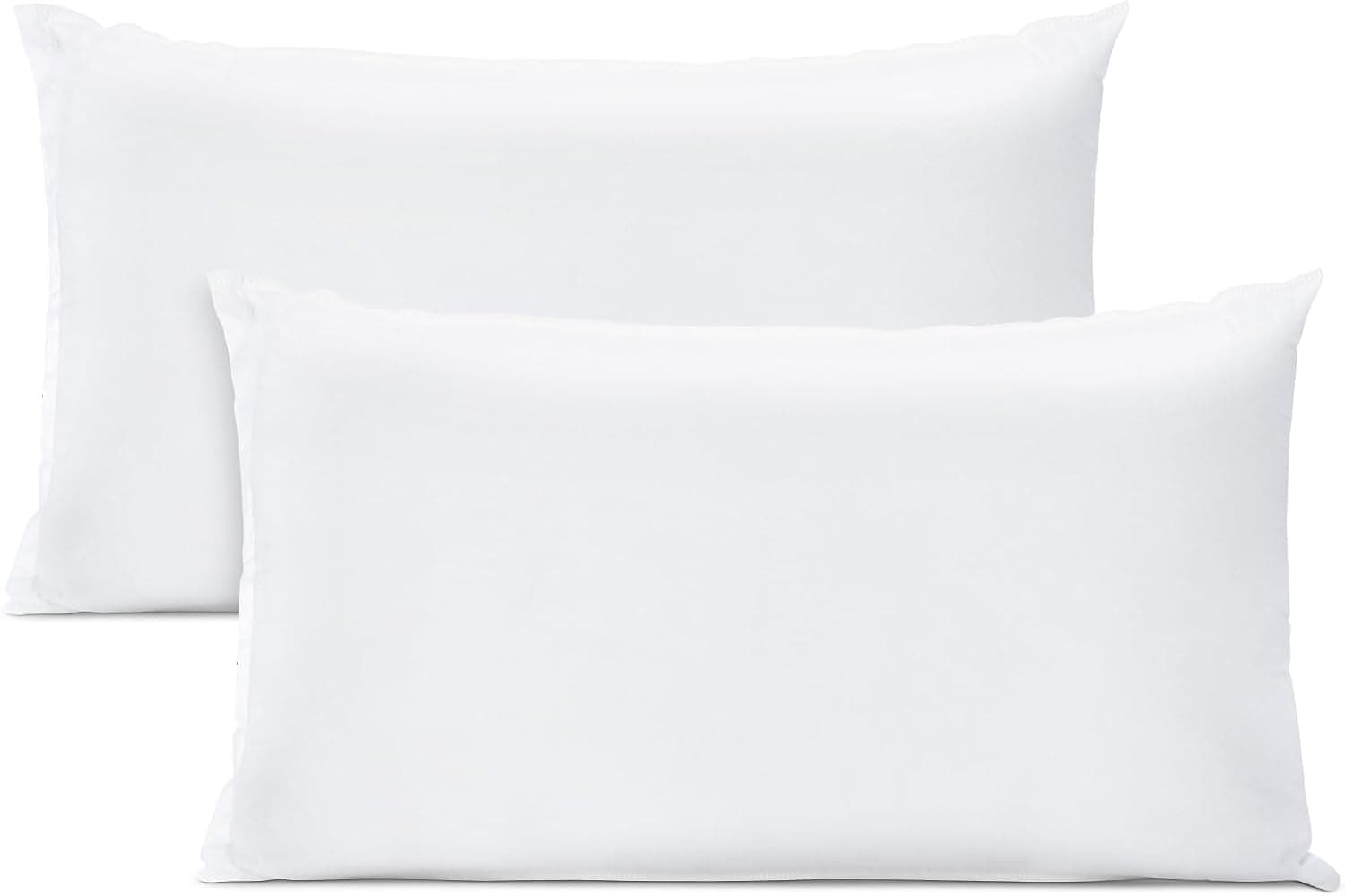 Smart Choice Soft Throw Insert Pillows (White, PACK OF 2) -filler 12x20 (30x50 cm) Polyestar With 400g - Polycotton Cover For Indoor Decorative Bedding & Couch Pillows