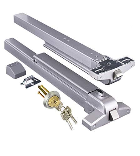 Push Bar Panic Exit Device With Exterior Lever Emergency Lock - Stainless Steel Commercial Door Hardware for Metal Wood Doors