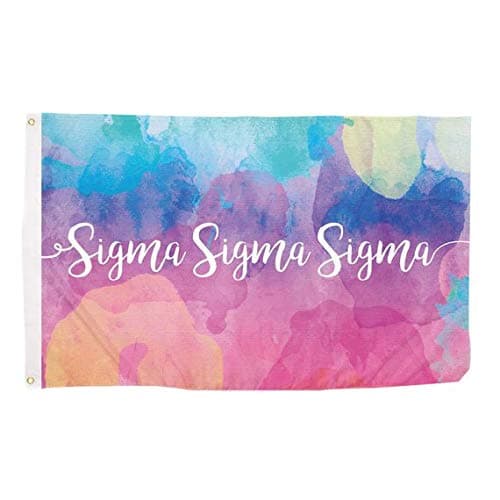 Sigma Sigma Sigma Water Color Sorority Flag Greek Letter Banner Large 3 feet x 5 feet Sign Decor Tri-Sigma (Flag - Water Color)