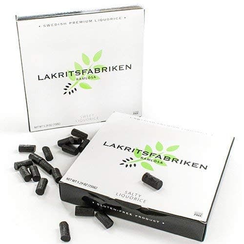 Lakritsfabriken Swedish Premium Gluten Free Licorice Salty Liquorice 5.29-ounce (150 gram) Candy (3-Pack)
