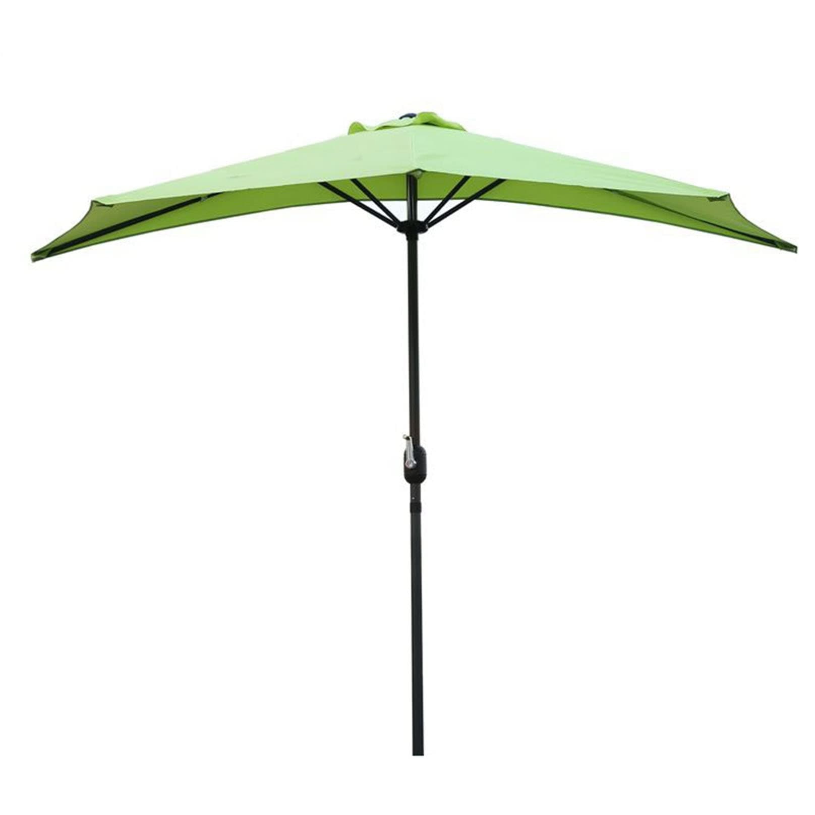 10 ft Half Round Patio Umbrella Outdoor Market Table Wall Umbrellas Crank 5 ribs Balcony Waterproof Portable Shade Wall Garden Porches