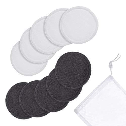 Reusable Bamboo Make up Remover Pads | Perfect for Facial, Eye, Nails & Baby Care | Washable Organic Pads with Laundry Bag | 10 Pads/Pack | Safe For Sensitive Skin Eco-Friendly/Zero Waste/Plastic Free