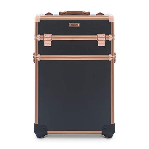 Justine Case Hair & Beauty Trolley Black & Rose Gold 2 Tiers
