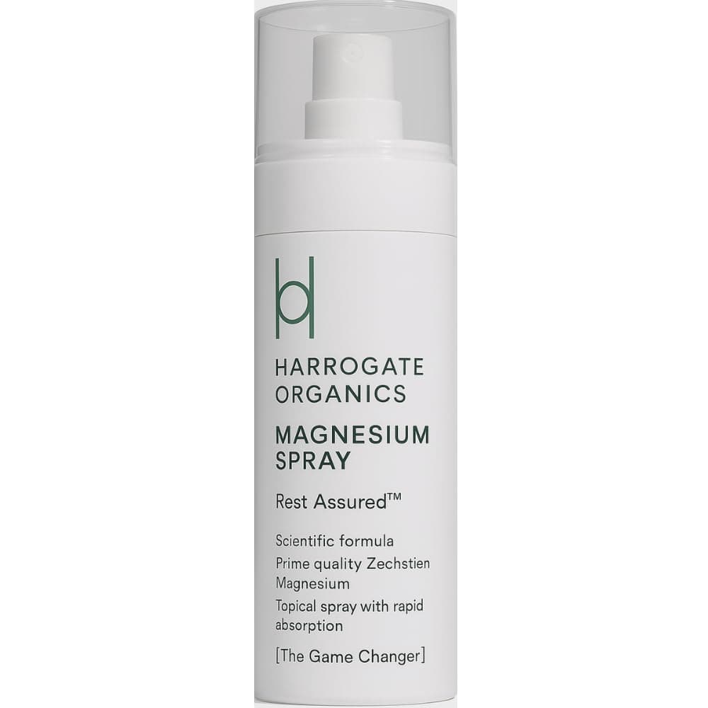 Harrogate Organics Natural Magnesium Spray, Ultra Pure Magnesium for Sleep, Muscles Recovery, Restless Legs Relief, Menopause Relief - No Smell, No Grease Magnesium Oil - Vegan Magnesium Spray - 150ml