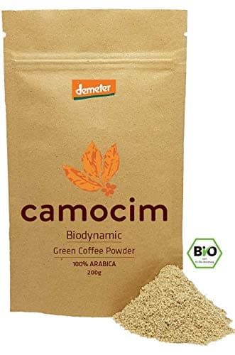 Organic Green Coffee Powder | Single-Origin Camocim Organic Farm, Brazil | 100% Arabica Green Coffee Beans Grounded | BIO Demeter Biodynamic Certified (200 gr)