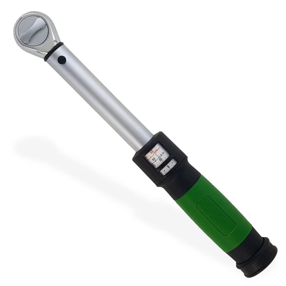 Click-Style Torque Wrench - ⅜” Drive 50 - 250 in. lbs. (5.65–28.25 n.m.) 45 Tooth Ratchet Socket Wrench for Mechanic Tool Set, Easy Read Scale & Ergonomic Grip, Professional Hand Tools for Repairs