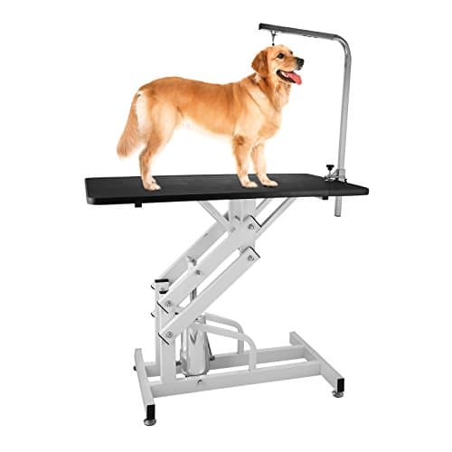 PETPAL Z-Lift Hydraulic Grooming Table 42.5 x 23.6 inches Pet Grooming Table Height Adjustable Pet Lift Grooming Table 220 LBS Weight Capacity (Black)