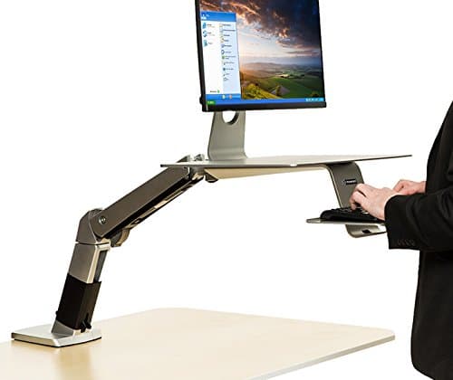 Elevate Desktop Adjustable Height Standing Desk, Black/Silver