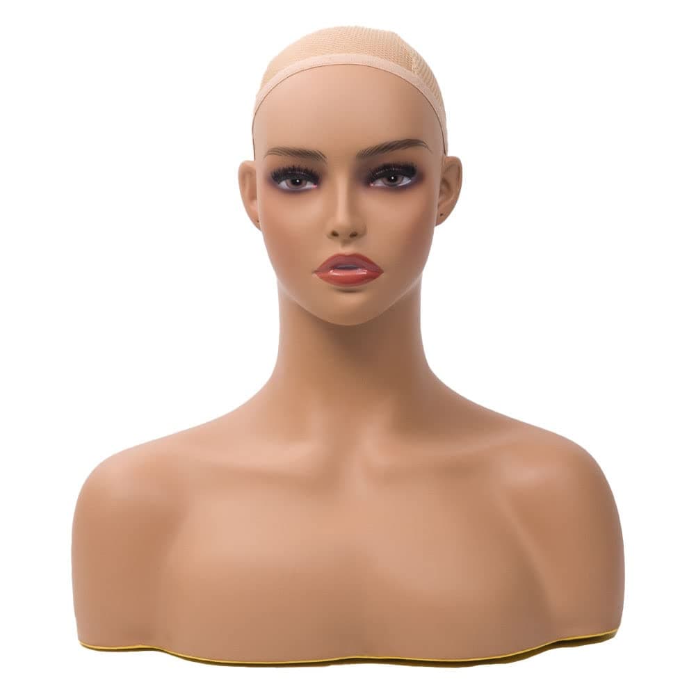 Mannequin Head with Shoulder Display Manikin Head Bust for Wigs,Makeup,Beauty Accessories