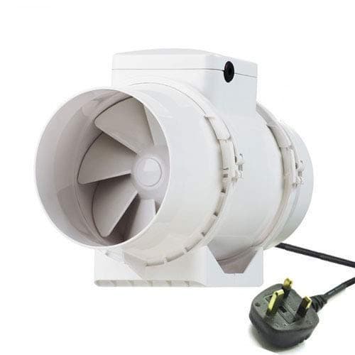 Hydroponic Grow Room Duct Fan in Line Ventilation Extractor for Tent with Plug & Lead