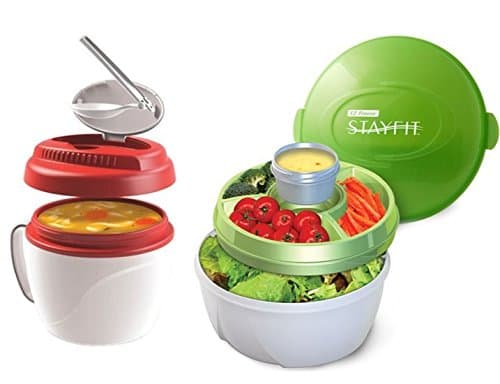 Stay Fit Cool Gear Soup and Salad Set with Stainless Steel Foldable Spork