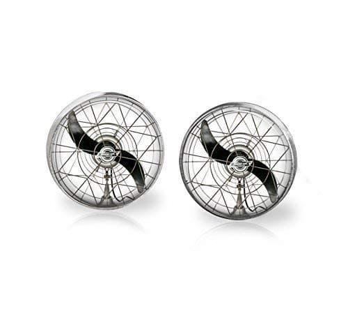 Industrial Fans Stud Stainless Steel Earrings 12mm - Hypoallergenic