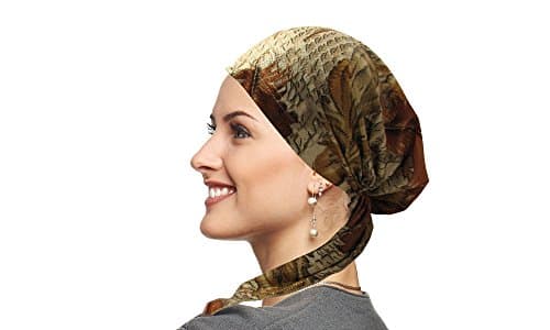 Ahead Collection Petite Pretied Bandana Chemo Scarf for Women - Rust Feathers