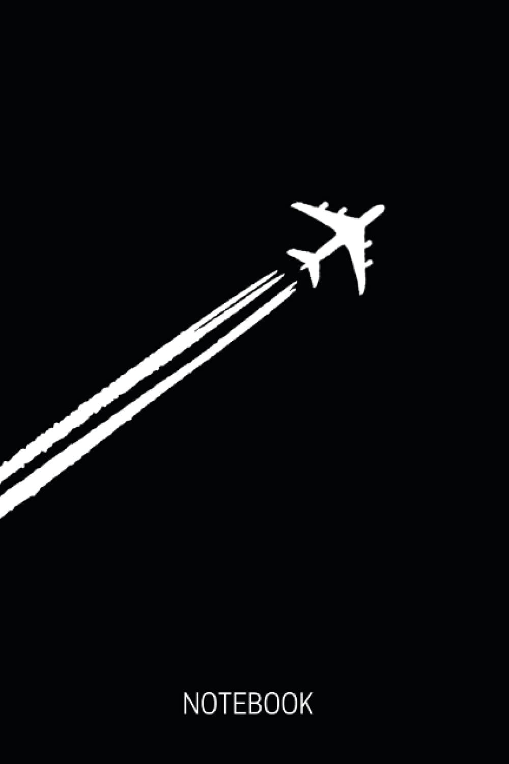 Notebook: Pilot Composition Notebook, Journal or Diary for Pilots and Aviation Lovers - Airplane Contrails - 110 lined Pages - 6 x 9