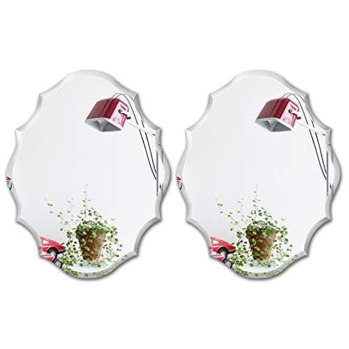 MIRROR TREND Frameless Mirror for Bathroom, Vanity, Living Room, Bedroom (Emma Shape-Small)