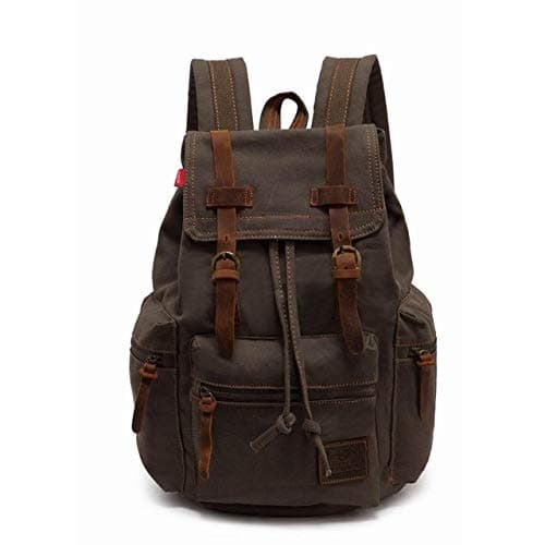 QWKZH Backpacks Fashion Men's Backpack Vintage Canvas Mochila Feminina Men's Travel Bags Large Capacity Laptop Backpack Male BackBag