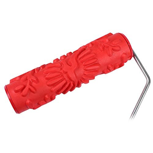 xingshengdejia Flower Pattern Rubber Paint Roller Embossed Texture Pattern Paint Roller Background Home Decorative Wall Paint Roller