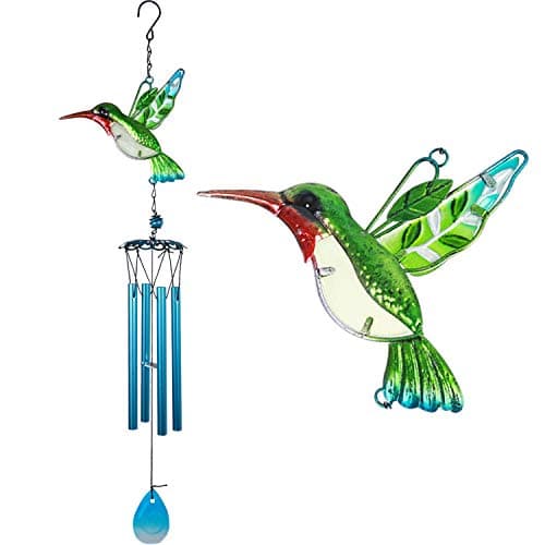 xxschy 30 Inch Hummingbird Wind Chime Indoor/Outdoor - Waterproof 4 Blue Aluminum Tube Handmade Metal Music Wind Chime, Mobile Romantic Wind-Bell for Home, Party, Festival Decor, Garden Decoration