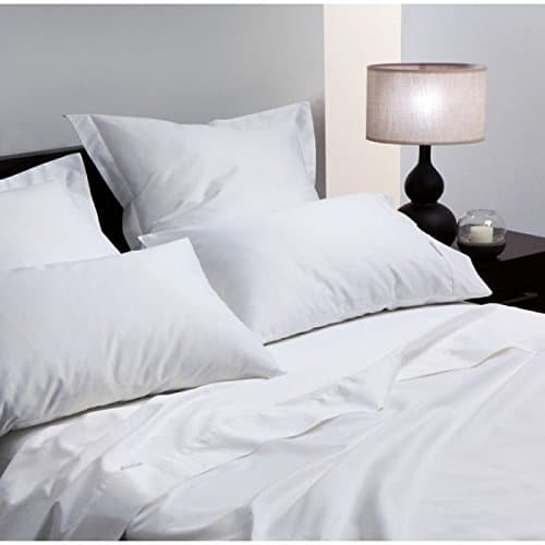 linengalaxy LINEN GALAXY T400 WHITE COLOUR HOTEL QUALITY EGYPTIAN COTTON SATIN PAIR OF PILLOW CASES OXFORD