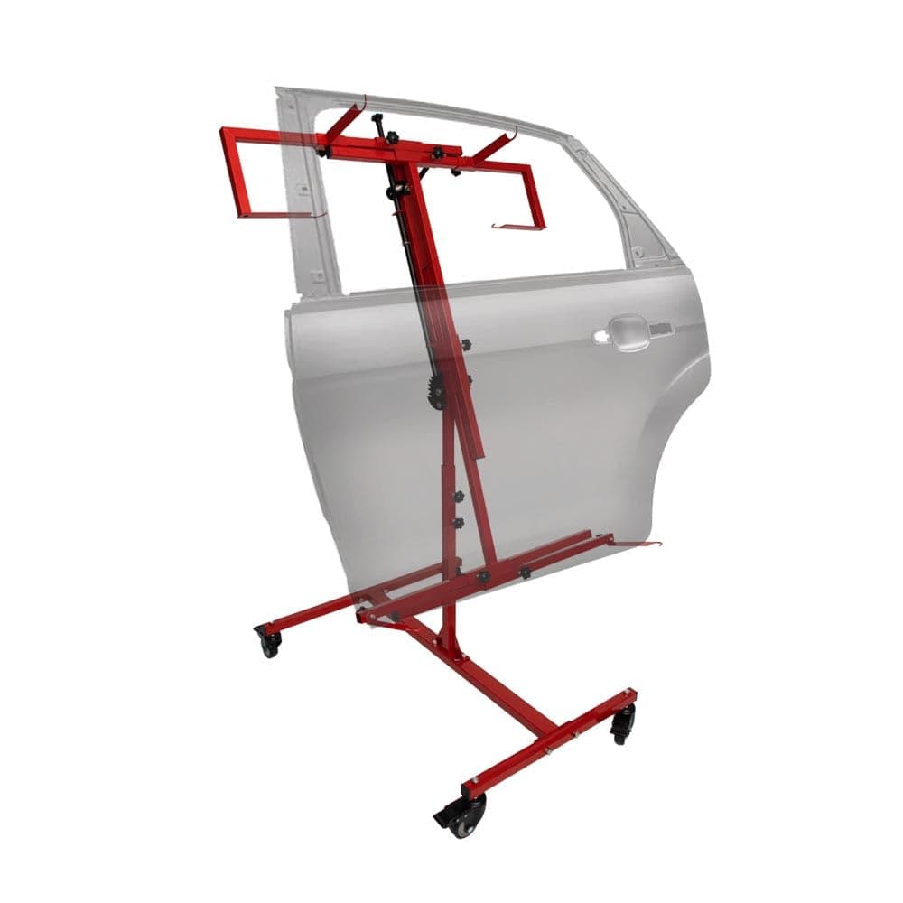 Multifunction Auto Paint Stand, Adjustable Car Body Paint Rack with Wheels, 90° Rotatable Panel Holder Repair Stand for Automotive Doors Bumpers Fenders Hoods