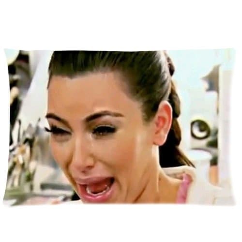 Kim Kardashian Crying Face Hilarious Pillowcase Pillow Case Cover 16x24 inch (twin sides)