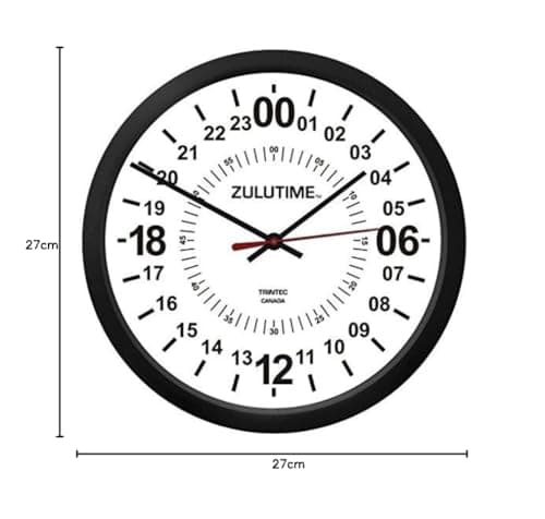 (トリンテック) TRINTEC ズール（Zulu Time）　壁掛時計（白） ２４時間　－　１０” （24時間時計）