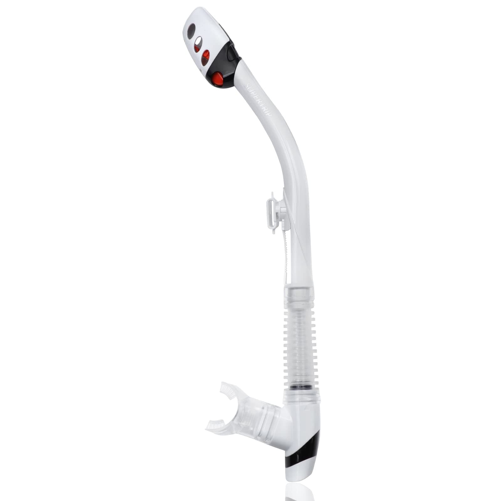 Supertrip Adults Dry Snorkel, Easy Breath Scuba Diving Snorkel with Splash Guard and Top Valve, Freediving Snorkeling Swimming Snorkel for Adults Youth