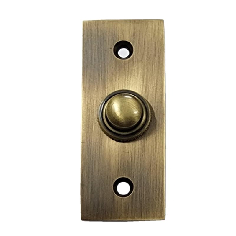 Adonai Hardware Rectangular Victorian Brass Bell Push or Door Bell or Push Button (Antique Brass)