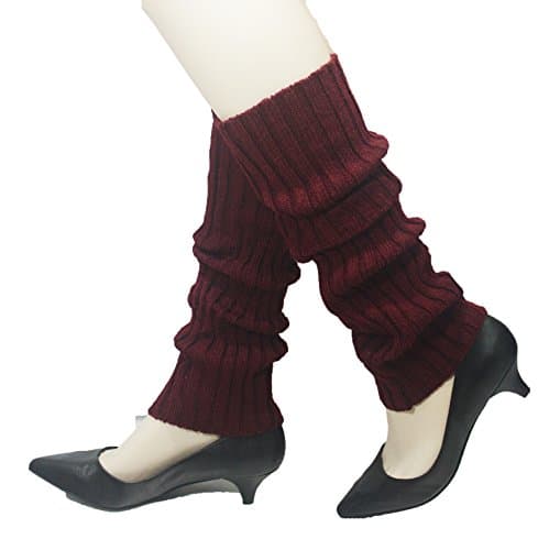 Red Original Winter Knit Crochet Leg Warmers Leggings