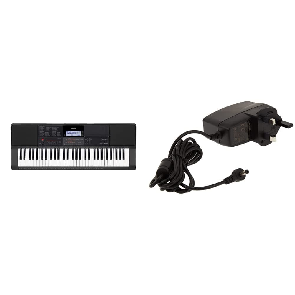 CT-X700C5 Full Size High-Grade Touch Response Keyboard in Black & AD-E95100LE Keyboard UK 3 Pin Power Supply AC Adapter